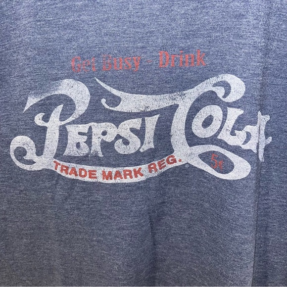 SAVVY PEPSI MENS BLUE GET BUSY DRINK RETRO PEPSI COLA SHORT SLEEVE size M - Picture 2 of 4